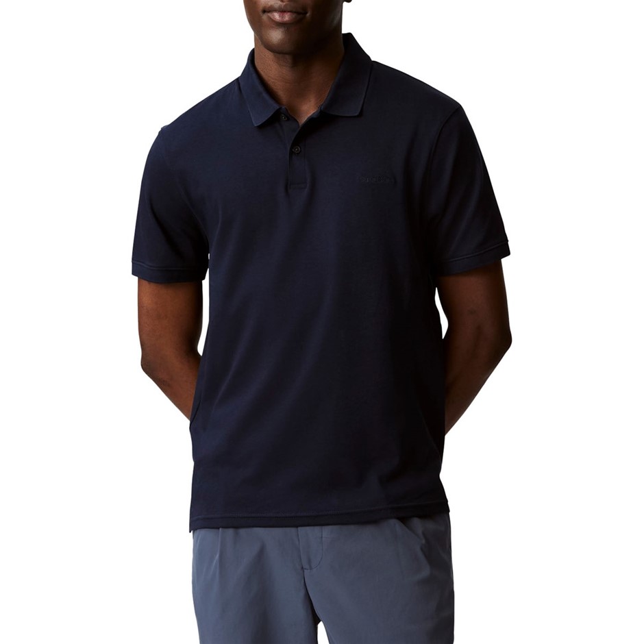 CALVIN KLEIN Men's SS Solid Liquid Touch Polo, Size M, 100% Cotton, Dark Sa