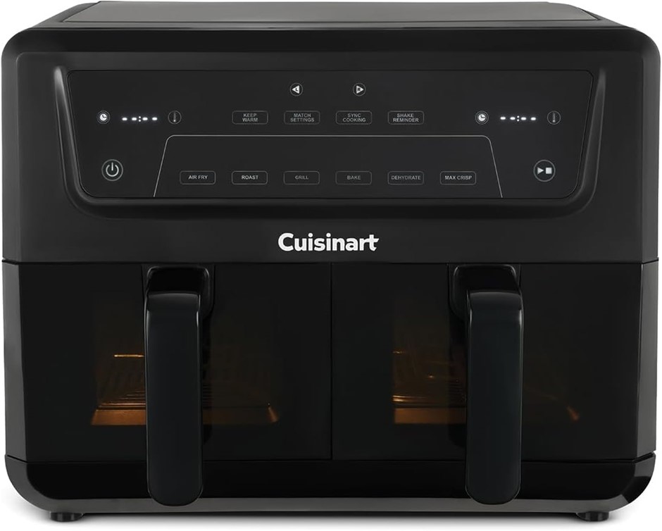 CUISINART XXL 10.4L AirView Air Fryer with 2 x 5.2L Clear Drawers Dual Zone