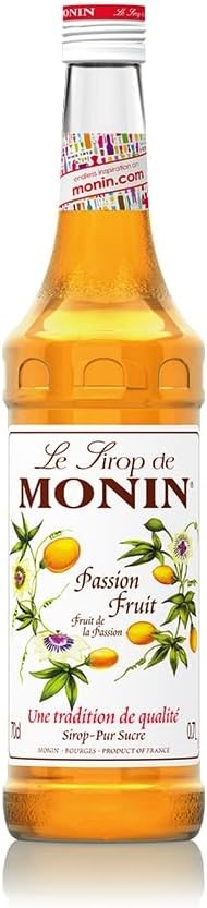 3 x MONIN Passionfruit Syrup, Juicy and Sweet, Great for Sodas and Lemonade