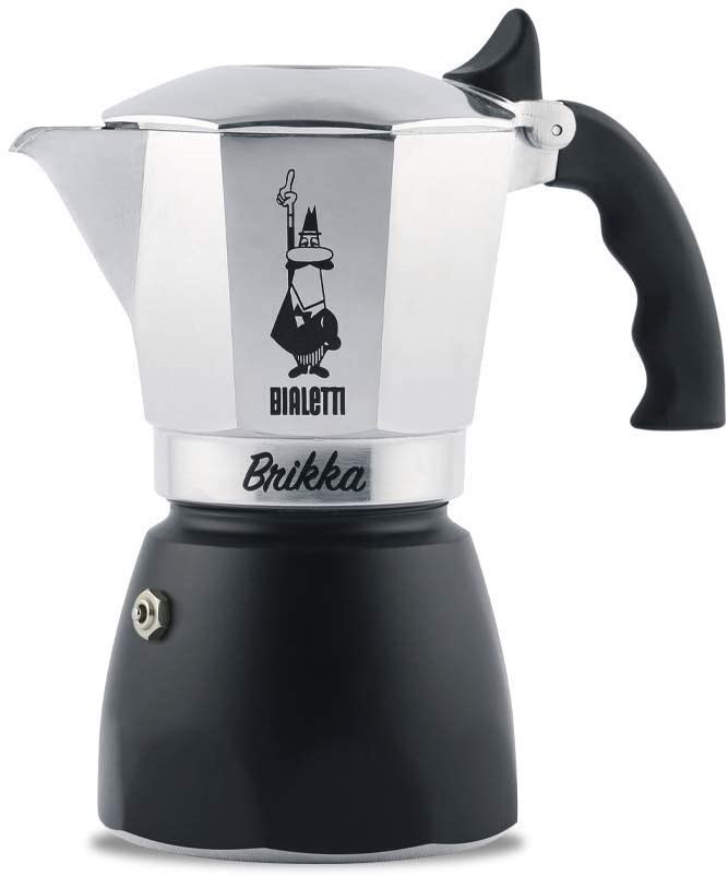 BIALETTI Brikka Espresso Coffee Maker, Capacity: 4 Cups , Black/Silver, Mod