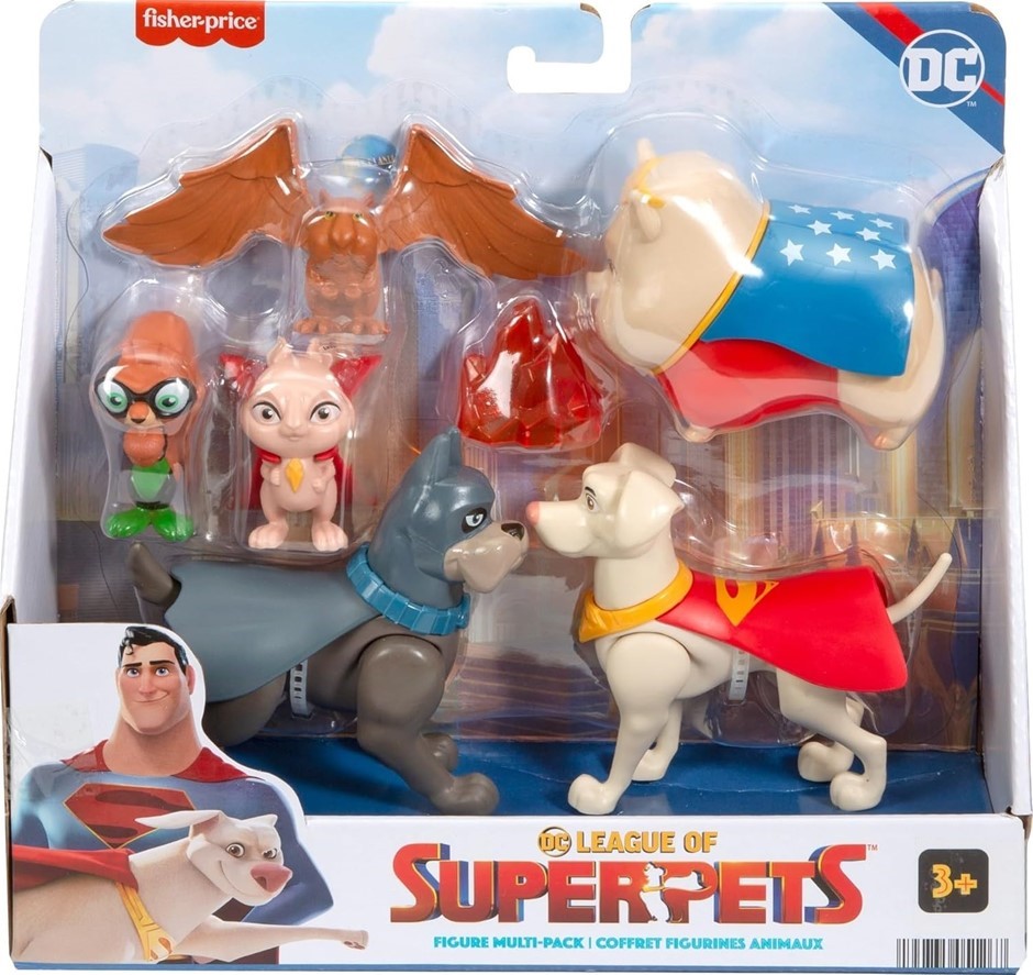 FISHER-PRICE DC League of Super-Pets Preschool Toys Figure Multipack with K