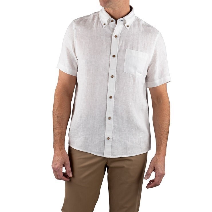 TAILOR VINTAGE Men's S/S Shirt, Size 2XL, 100% Linen, White. Buyers Note -