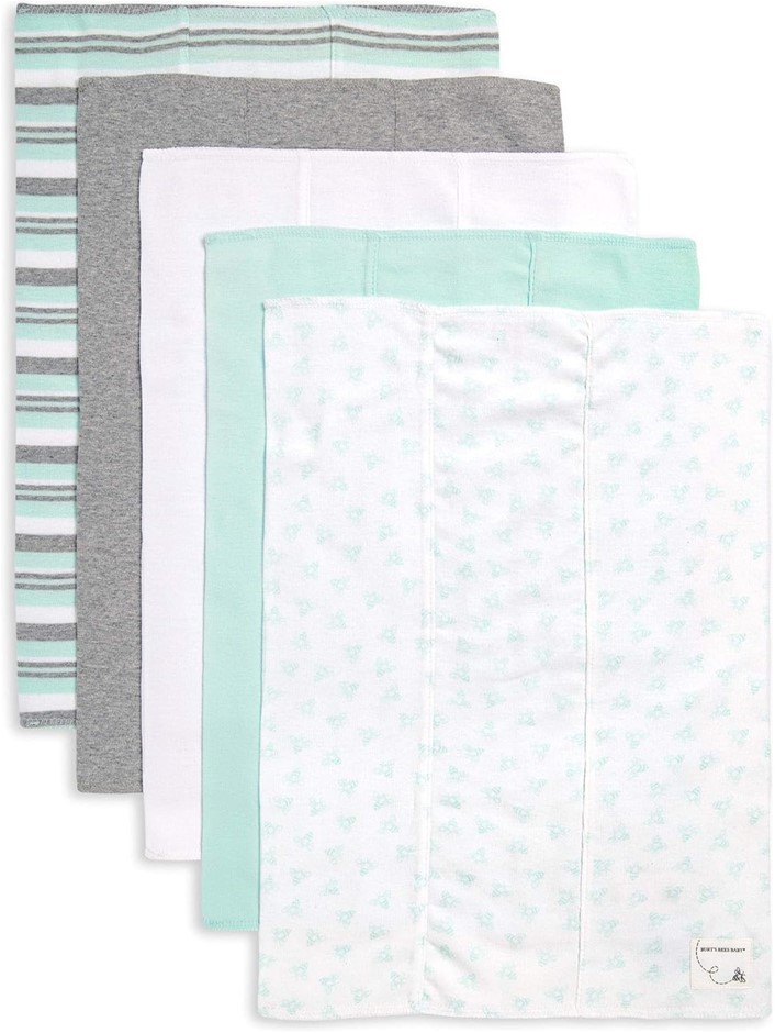 2 x 5-Pack BURT'S BEES BABY Burp Cloths, Extra Absorbent 100% Organic Cotto
