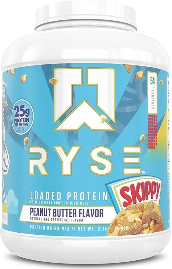 RYSE Loaded Protein Powder, 54 Servings (2.155kg), Peanut Butter Flavour. E