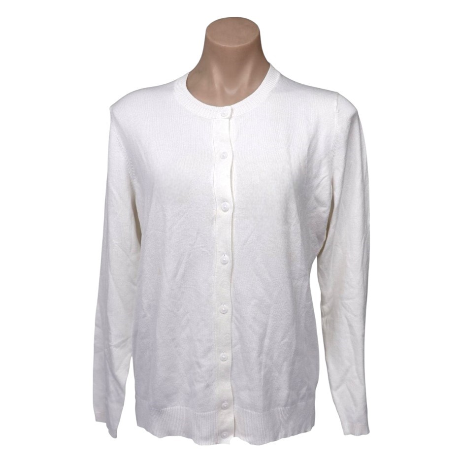 TOMMY HILFIGER Women's Cardigan, Size XL, 75% Viscose, 112 Ivory (IVY). NB: