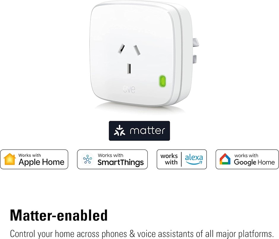 EVE Energy AU (Matter) - Smart Plug & Power Meter, app/voice control, autom
