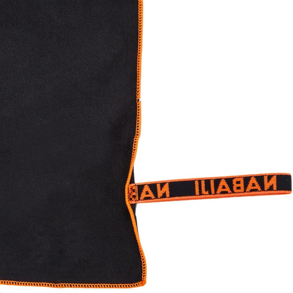 2 x NABAIJI Ultra Compact Microfibre Towel, Medium 60x80cm, Black/Orange.