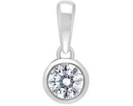 9K Yellow Gold 0.15ct HI I1 DIAMOND BEZEL PENDANT