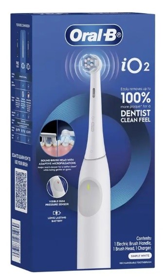 ORAL-B iO Series 2 Gentle Clean Electric Toothbrush, Simple White