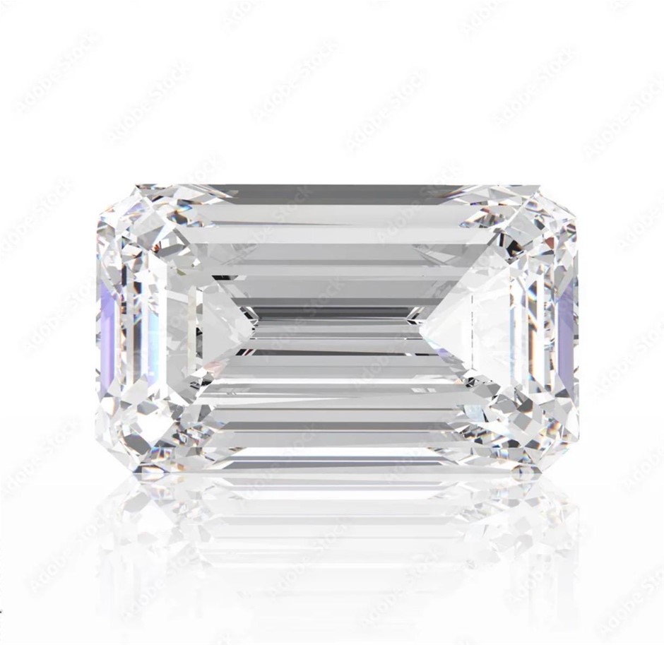 1.093ct One Stone NATURAL Dia. Emerald Cut G/VS2 With Auscert Cert.