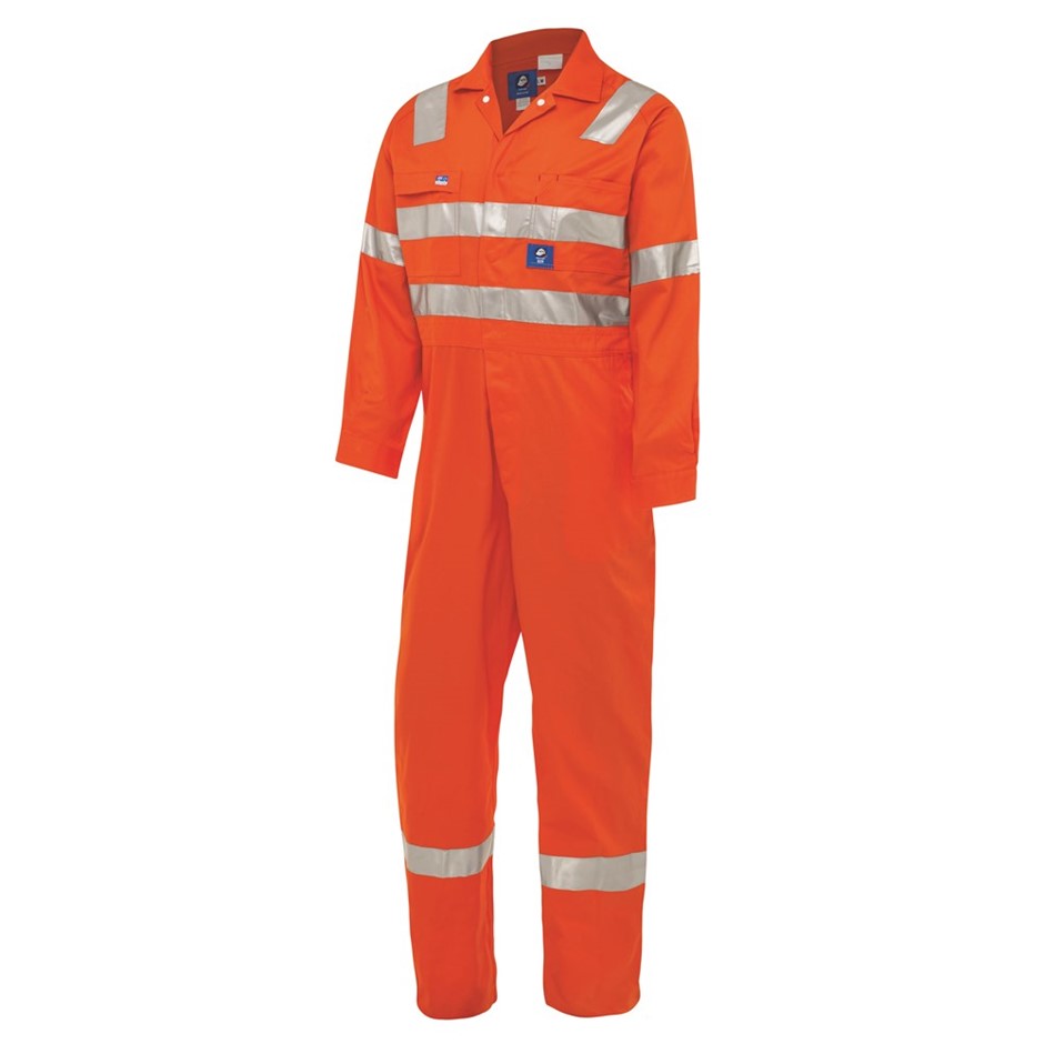 2 x WS WORKWEAR Hi-Vis Drill Coverall, Size 107S, Orange. C/W Reflective Ta