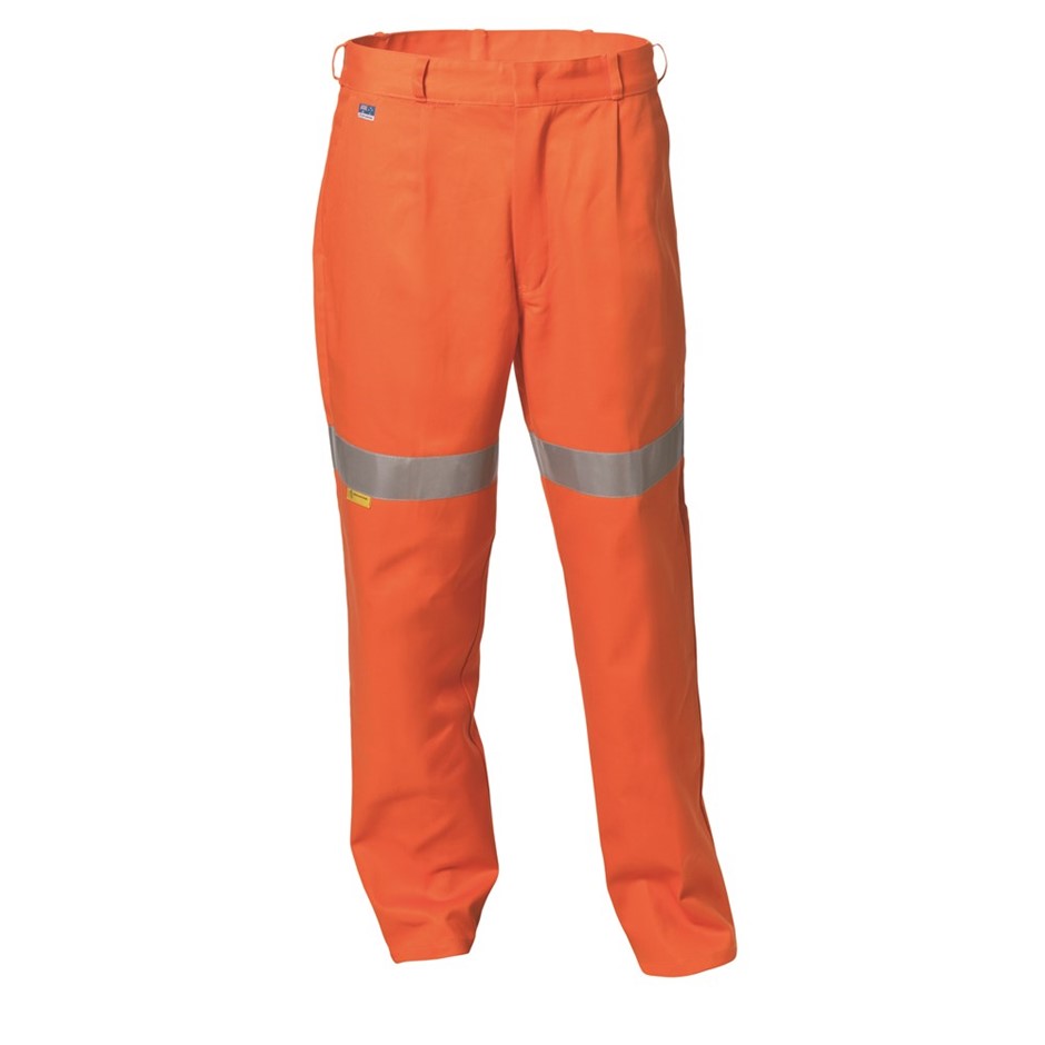 10 x WS WORKWEAR Mens Hi-Vis Drill Trouser, Size 77R, Orange, with Reflecti