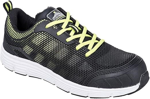 PORTWEST Tove Trainer S1P Shoes, Size US7.5 / EU40, Black/Green, FT15.  Buy