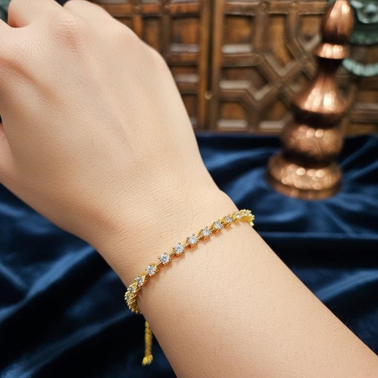 GRA Moissanite White Brilliant Cut 925 Sterling Silver Bracelet-19cm-VVS1