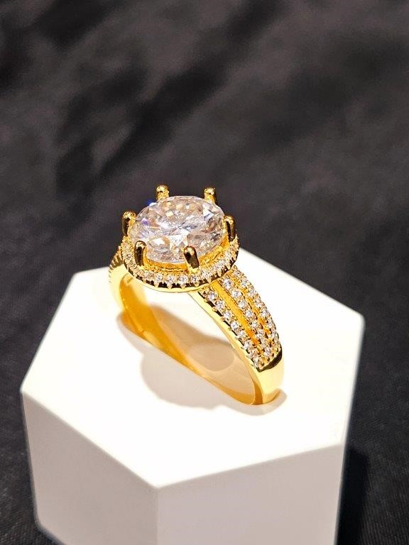 3.0ct GRA Moissanite White Brilliant Cut 925 Sterling Silver Ring-VVS1