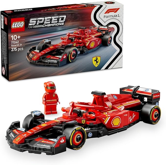 LEGO Speed Champions Ferrari SF-24 F1 Race Car, 77242. NB: Damaged Box.
