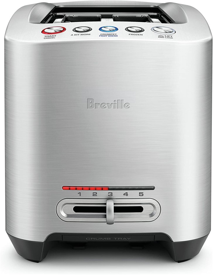 BREVILLE Smart Toaster, Model BTA830BSS, 4 Slice, Brushed Stainless Steel.