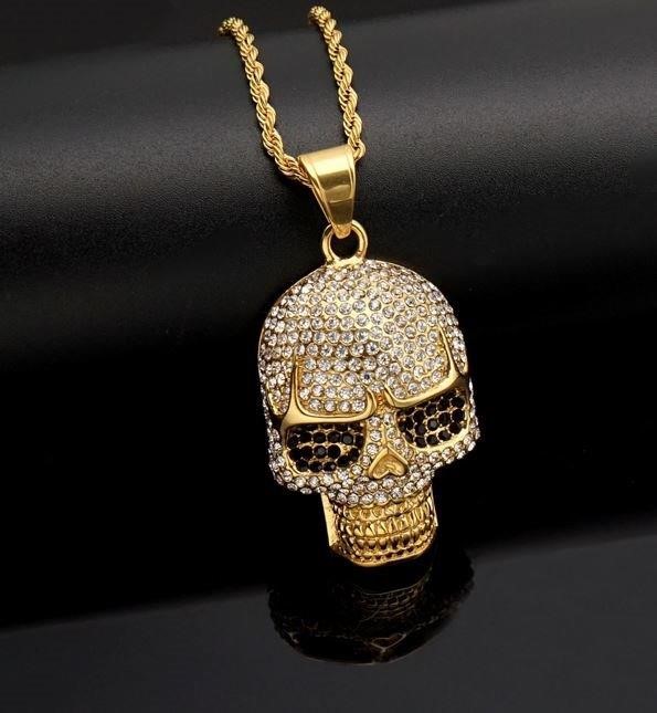 Italy 925 Silver  Hip Hop Men's Necklace (Stamps)-Free Chain