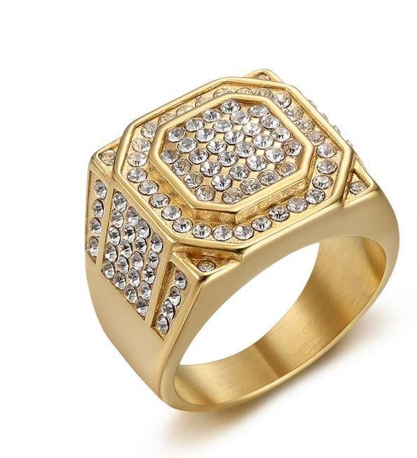 Italy 925 Silver Hip Hop Men's Ring (Stamps)-11 US