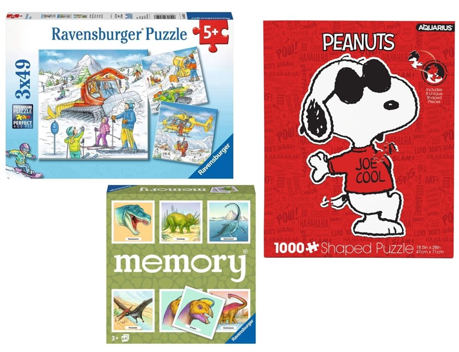 3 x Assorted Puzzles & Card Game, RAVENSBURG & AQUARIUS, Comprising: 1 x Le