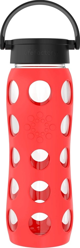 LIFE FACTORY LF220017C4 16-Ounce BPA-Free Glass Water Bottle with Classic C