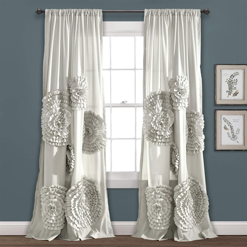 LUSH DECOR Serena Window Curtain Panel Light Gray Single 54X84