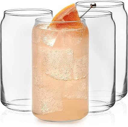 Set of 4 x LIBBEY Classic Can Tumbler Glasses, 16oz.