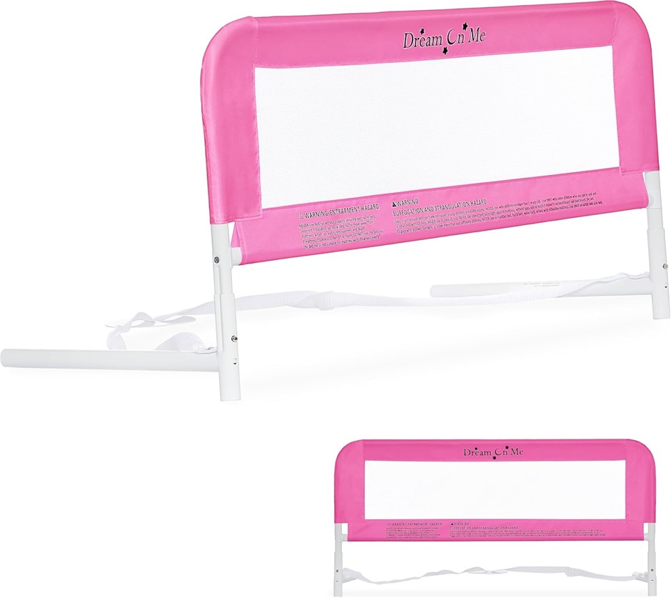 DREAM ON ME Mesh Security Crib Rail, Pink.