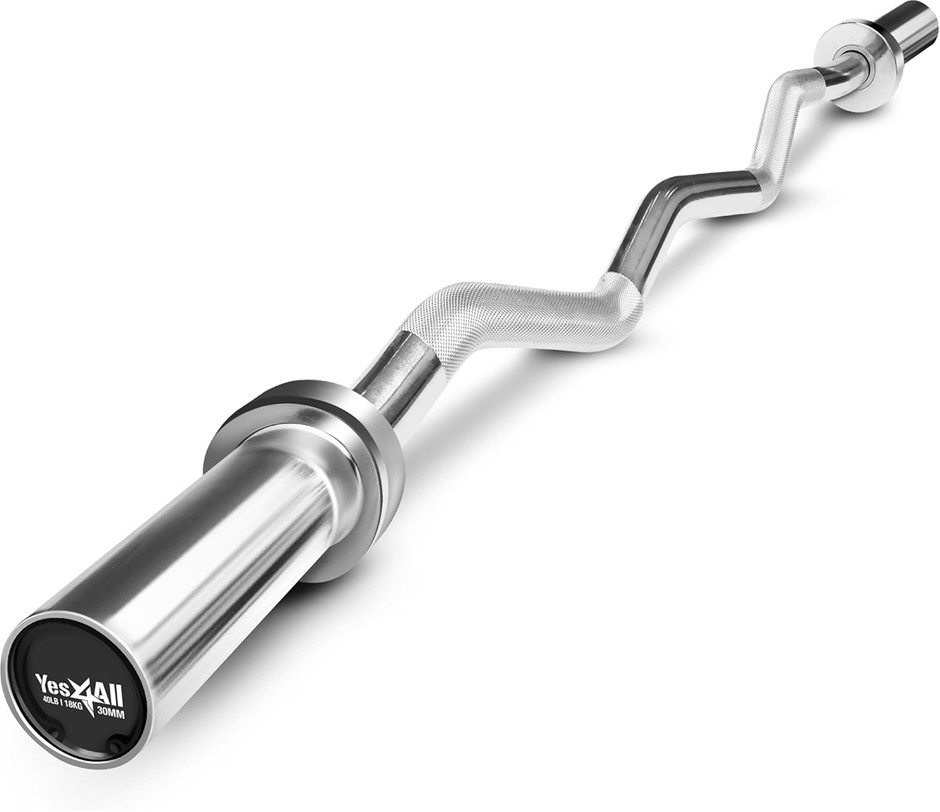 YES4ALL Metal Curl Barbell Olympic 20lbs 450 lbs 4FT