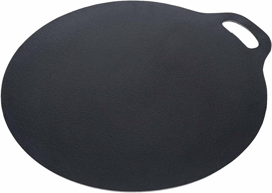 VICTORIA GDL-182 38.1cm Cast Iron Pizza Pan, Black. NB: Damaged packaging