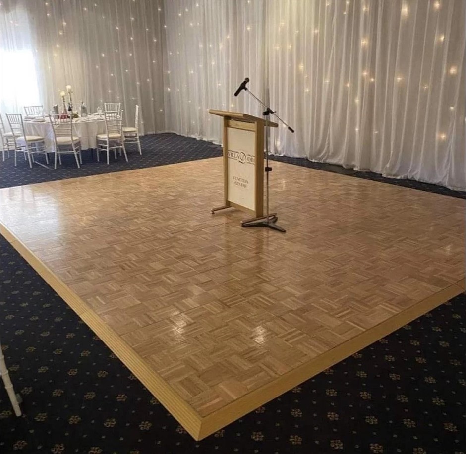 Parquetry Dance Floor Panels with Mobile Trolley