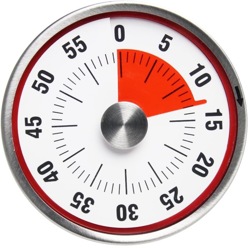 4 x BALDR Kitchen Timer, Red, Stainless Steel.