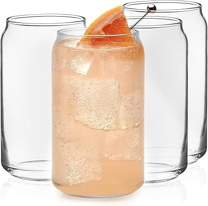 Set of 4 x LIBBEY Classic Can Tumbler Glasses, 16oz.