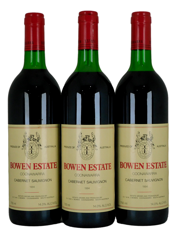 Bowen Estate Cabernet Sauvignon 1994 (3x 750mL), Coonawarra.