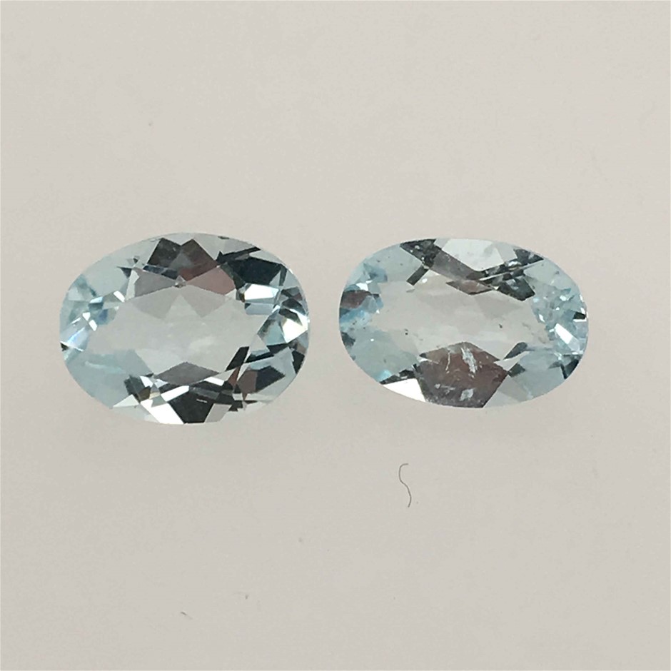 2.98ct Two Stones Loose Natural Aquamarine Oval
