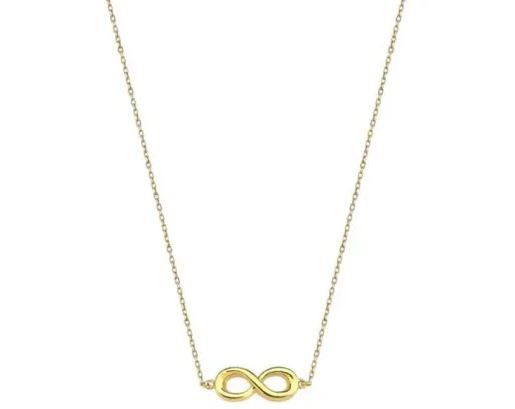 9K YELLOW GOLD INFINITY NECKLACE 40-45cm