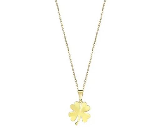 9K YELLOW GOLD LUCKY CLOVER NECKLACE 40-45cm