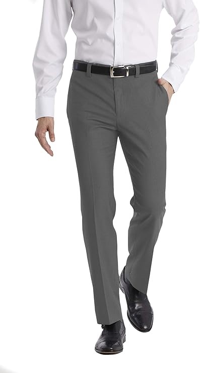 CALVIN KLEIN Men's Modern Fit Dress Pants, Medium Grey, 30W x 34L