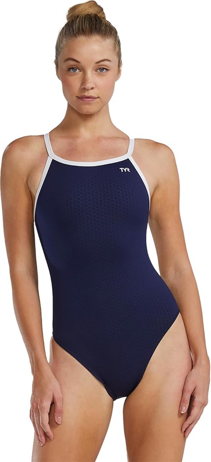 TYR HEXA Durafast Elite Diamondfit Swimsuit - Navy/White, Size 32
