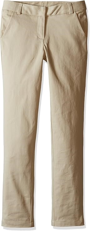 NAUTICA Girls School Uniform Twill Skinny Pants, Khaki 262, 10