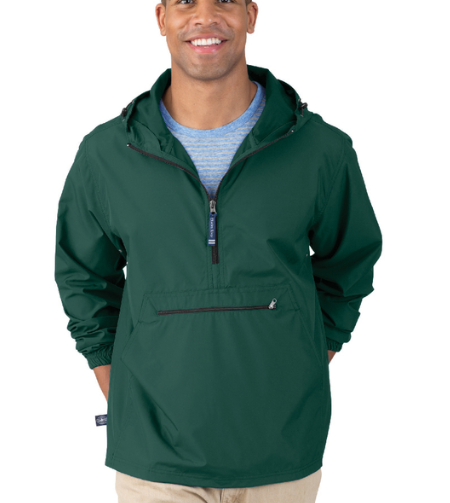CHARLES RIVER Apparel Pack-N-Go Pullover, Forest, Sizel L