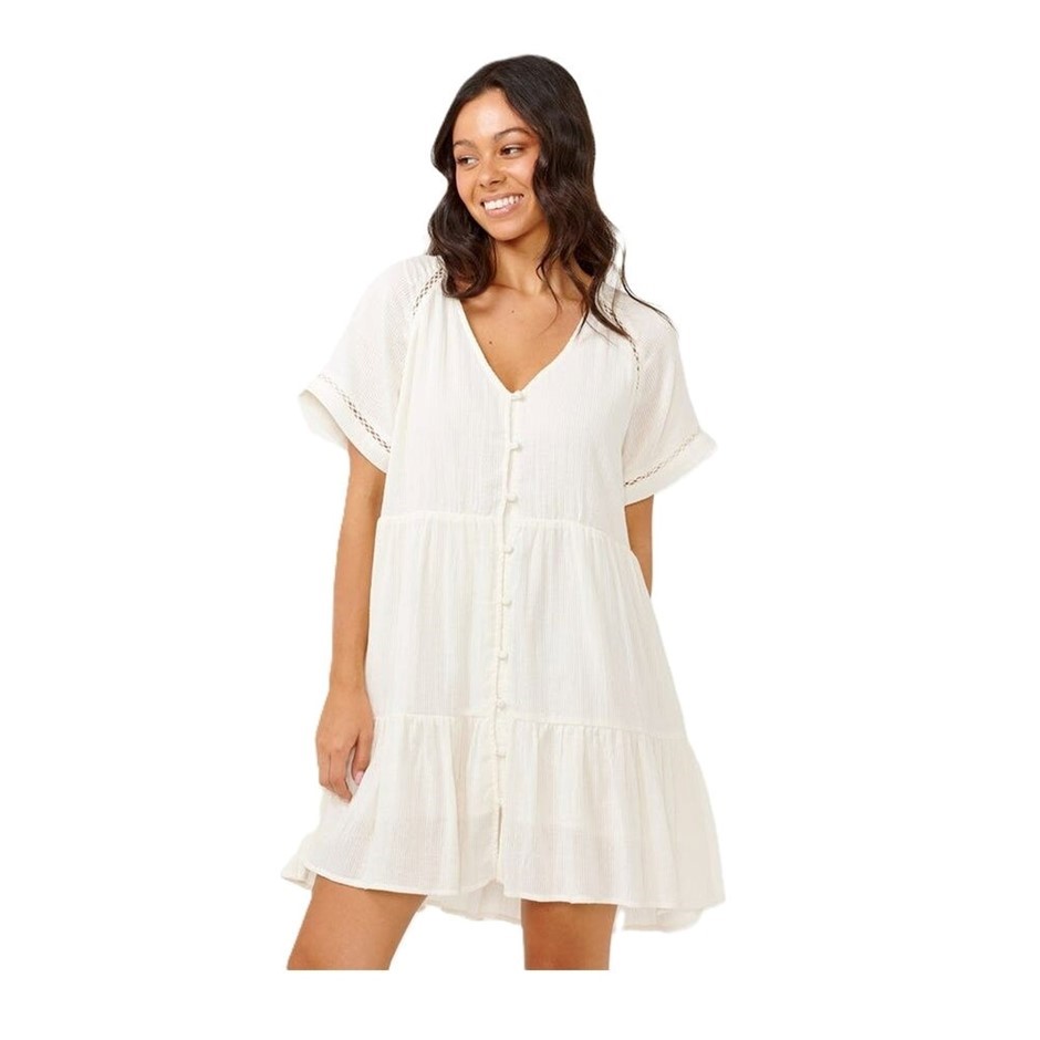 RIP CURL Women's Desert Dreams Free Dress, Size S, Off White. RRP: $99.99.