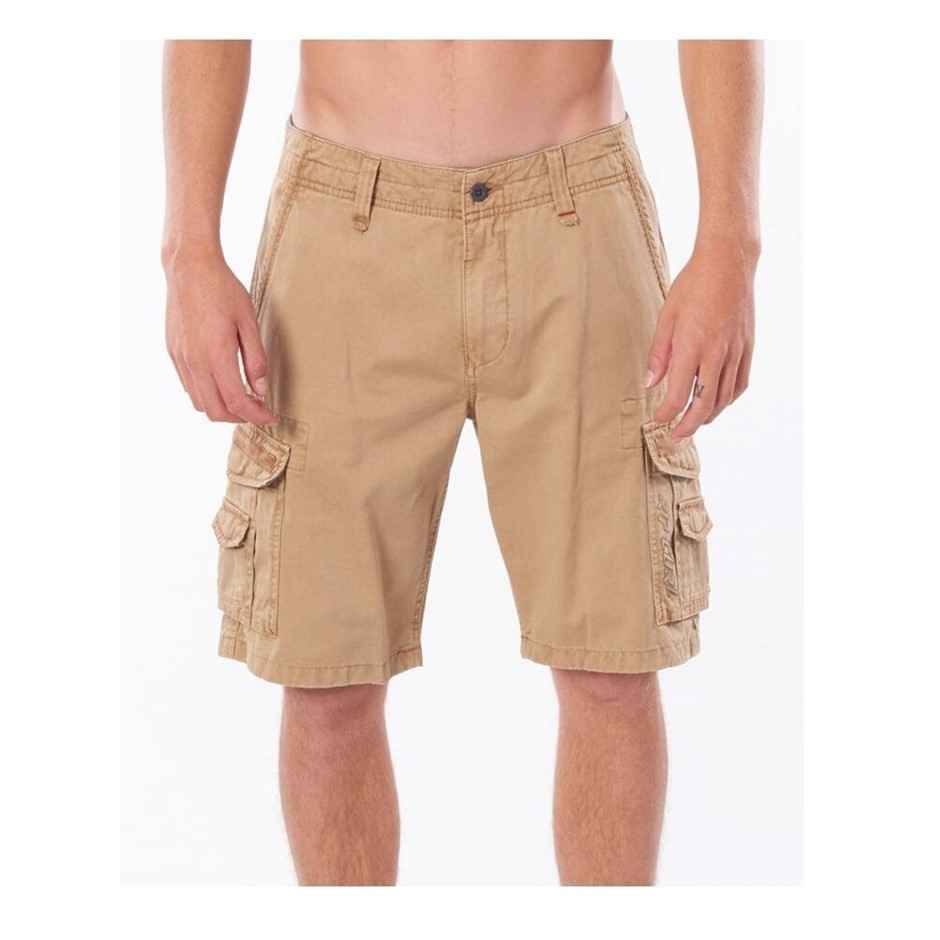 RIP CURL Men's Classic Surf Trail Cargo Shorts - Khaki, Size 28. RRP: $89.9