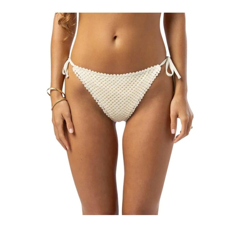 RIP CURL Women's Indio Skimpy Pant Bikini Bottom - Antique White, Size S. R