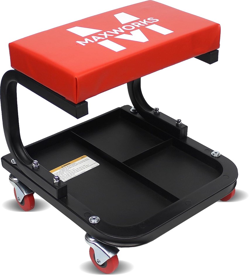 MAXWORKS 50875 Mechanics Roller Seat, 250 LBS Capacity Padded Rolling Works