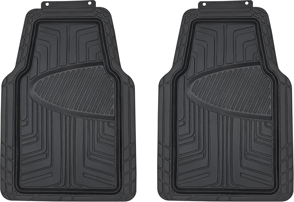 AMAZON BASICS 2-Piece Premium Rubber Floor Mat for Cars, SUVs and Trucks, A