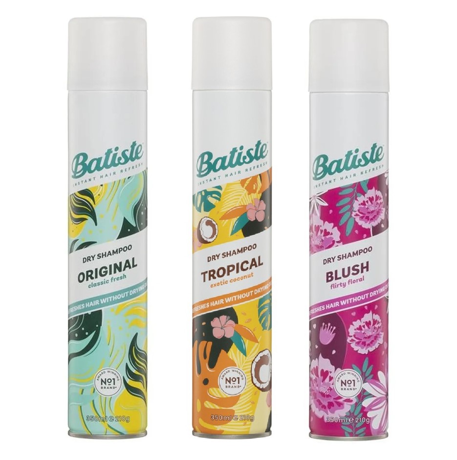 4 x BATISTE Dry Shampoo, Incl: 2 x Tropical, 1 x Blush & 1 x Original, 200m