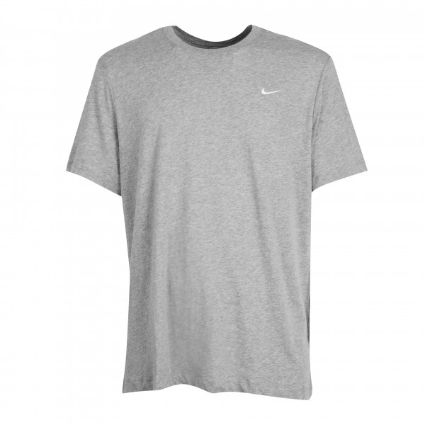 NIKE Men's Embroidered Swoosh Tee, Size L, 80% Cotton, Grey (063), BV0507.