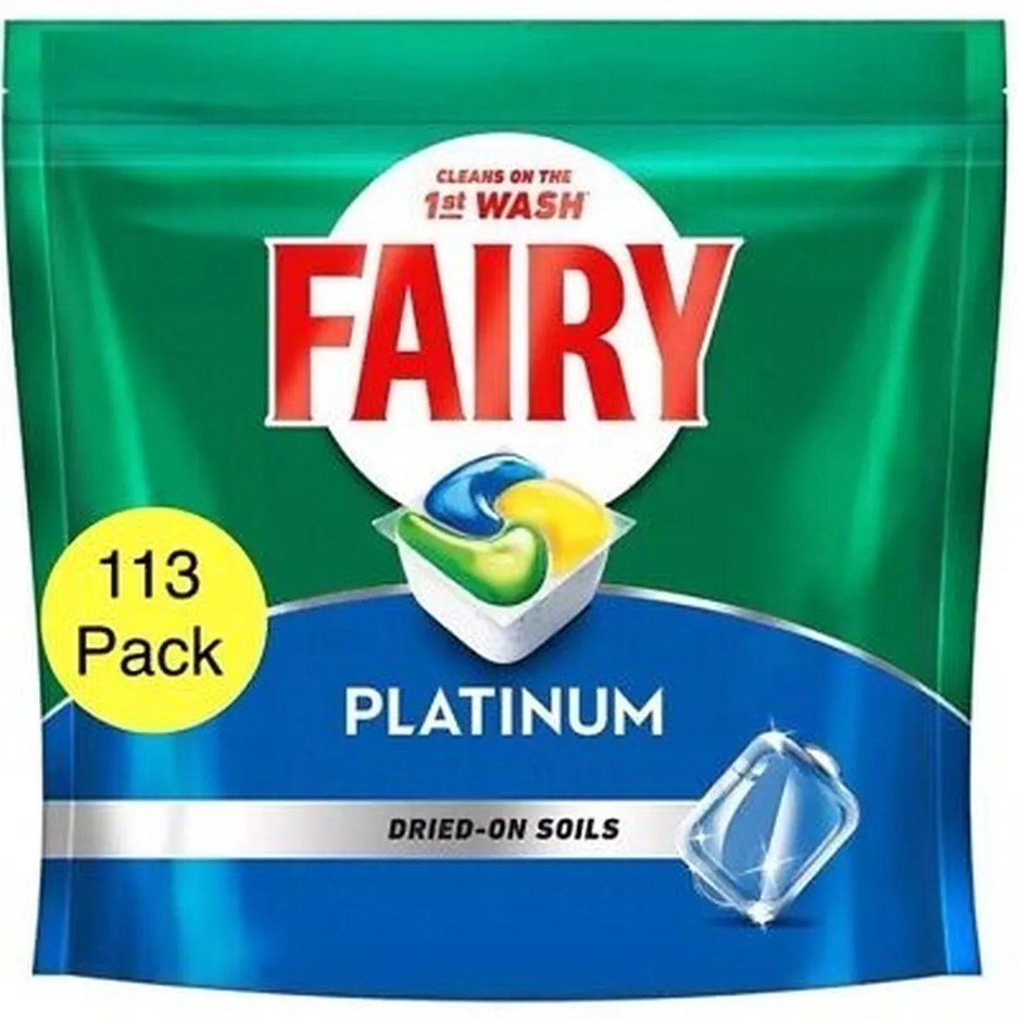 FAIRY 113pk Dried-On Soils Dishwashing Tablets. NB: Damaged packaging, appr
