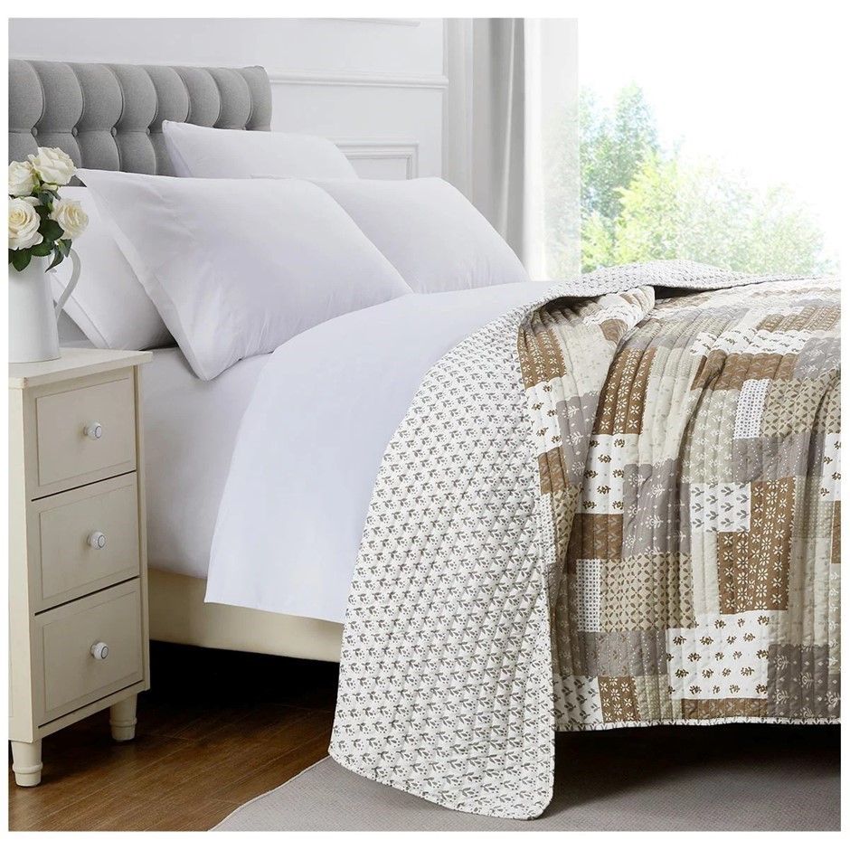 FRAICHE MAISON Microfibre Quilt, King, Patchwork. NB: Not in original packa